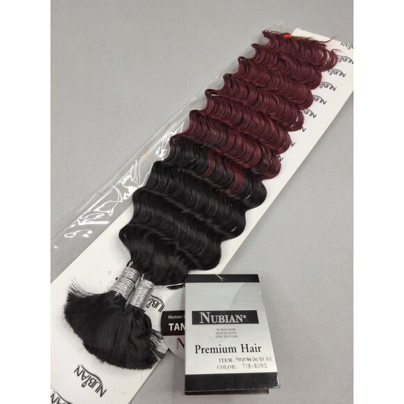 18" Nubian Yaki Deep Wave #T1B/burg Bulk Micro Braiding Hair Boho - Picture 4 of 5
